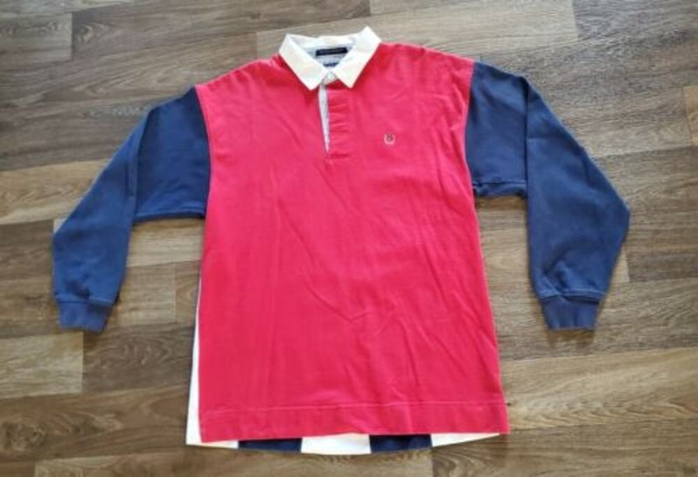 Rare Vintage 90s Tommy Hilfiger Rugby Long Sleeve Shirt XL